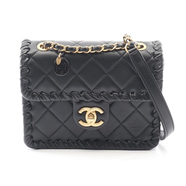 CHANEL Matelasse Chain Shoulder Bag AS2496 Lambskin Black GHW Used Women CC