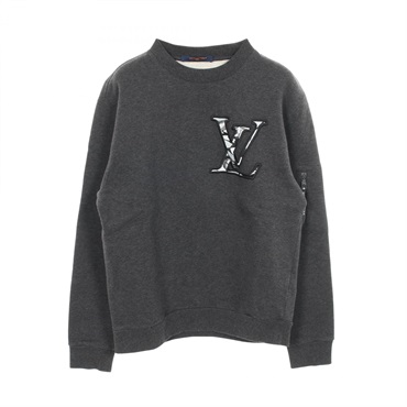 LOUIS VUITTON LV logo Sweatshirt Top cotton Gray Gres Used mens size S