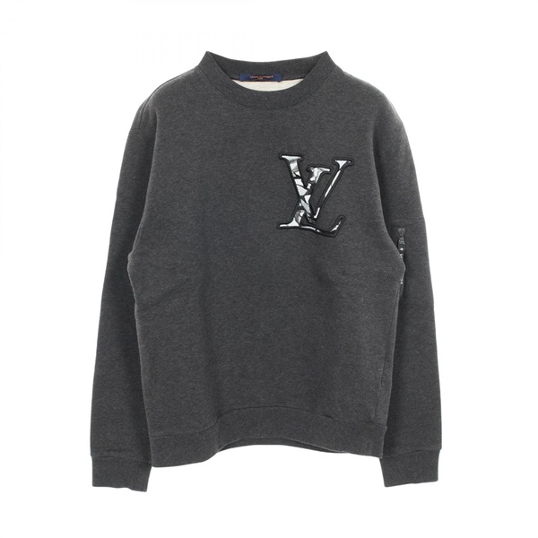 LOUIS VUITTON LV logo Sweatshirt Top cotton Gray Gres Used mens size S