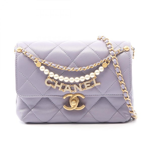 CHANEL Matelasse mini flap chain crossbody Shoulder Bag AS4986 Lambskin Lavender