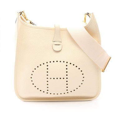 HERMES Evelyne 3 PM Shoulder crossbody Bag Z Taurillon Clemence Nata Used GHW