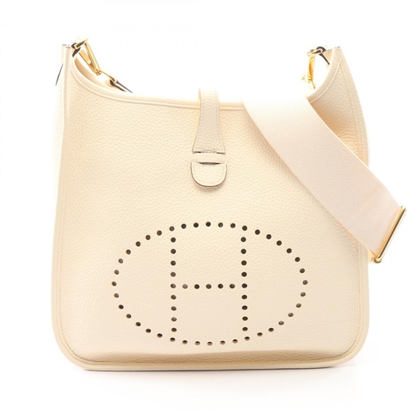 HERMES Evelyne 3 PM Shoulder crossbody Bag Z Taurillon Clemence Nata Used GHW