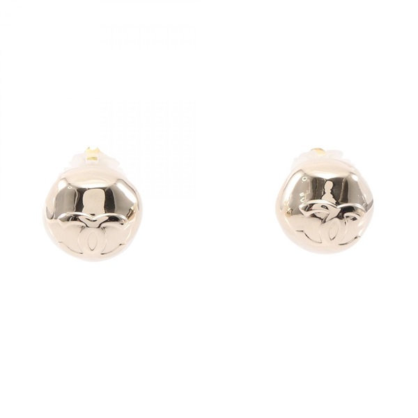 CHANEL COCO Mark Round Pierced earrings Gold Plated Used Women CC