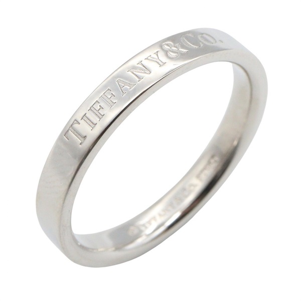 TIFFANY＆CO Flat band Ring Pt950 Platinum Used US Size 6.25