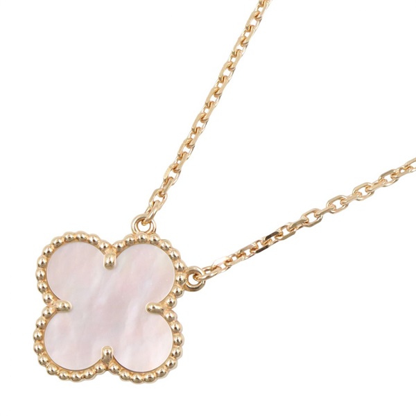 Van Cleef & Arpels Vintage Alhambra Necklace Mother of Pearl Necklace 18KYG Used