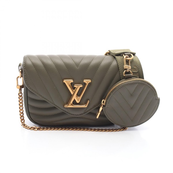 LOUIS VUITTON Multi Pochettes Shoulder Bag M56471 new wave leather Khaki Used