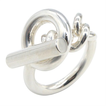 HERMES Croisette Ring GM Silver925 Used unisex US size 7.5 #57