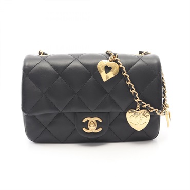 CHANEL Matelasse Chain Shoulder Crossbody Bag AS3457 Lamb leather Black GHW Used