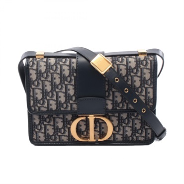 Christian Dior 30 MONTAIGNE Oblique Jacquard Shoulder Bag canvas leather Used