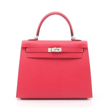 HERMES Kelly 25 Shoudler Handbag Epsom leather Pink Rose extreme SHW Used Women U