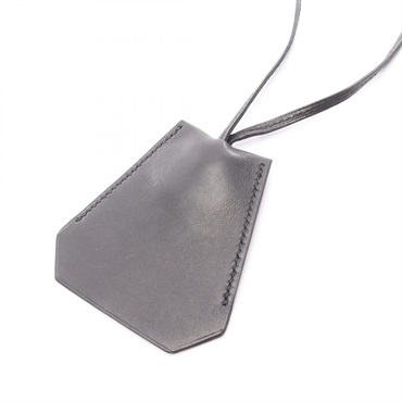 HERMES Long Necklace Pendant Clochette Box calf leather Black Used unisex