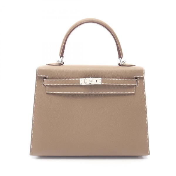 HERMES Kelly 25 Shoulder Handbag Epsom leather Etoupe Grey Used Women SHW G