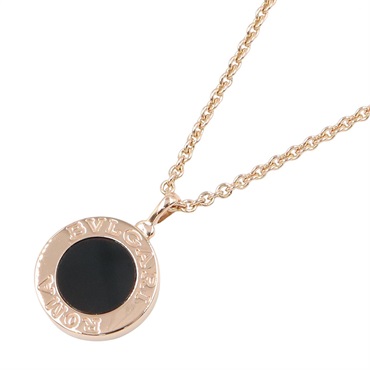 BVLGARI Bvlgari Bvlgari Diamond Onyx Necklace Pendant 18KRG Rose Gold Used Women
