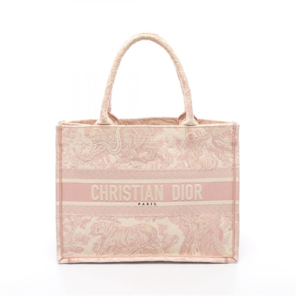 Christian Dior BOOK TOTE Medium Bag M1296ZTDT-M311 canvas Pink Beige Used Women