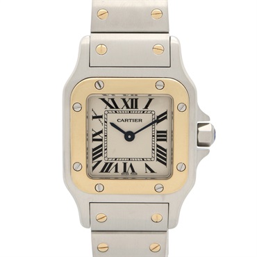 CARTIER Santos Galbe SM Wrist Watch W20012C4 Quartz Stainless Steel Used Women