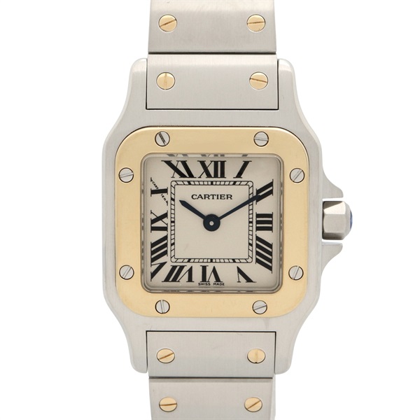 CARTIER Santos Galbe SM Wrist Watch W20012C4 Quartz Stainless Steel Used Women