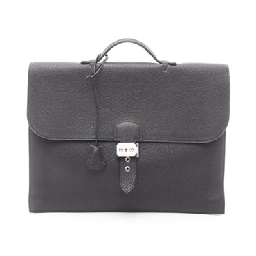 HERMES Sac A Depeche 38 Business bag Togo leather Black Used mens SHW K