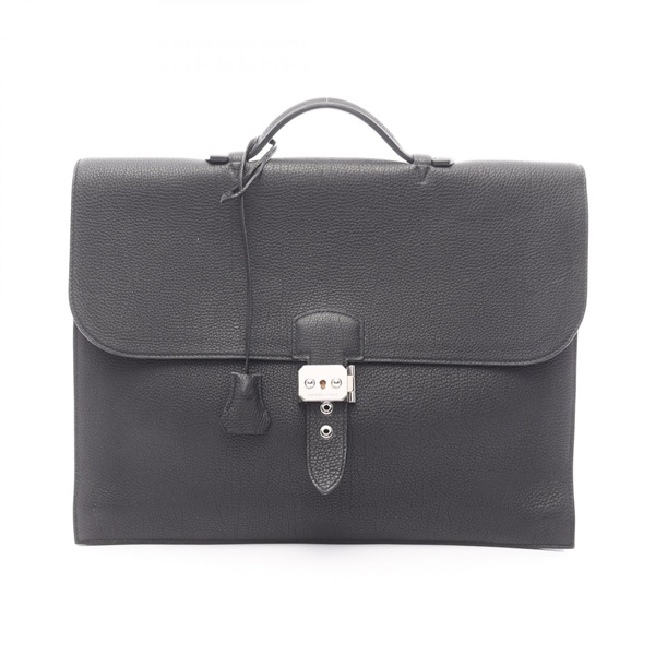 HERMES Sac A Depeche 38 Business bag Togo leather Black Used mens SHW K