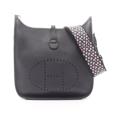 HERMES Evelyne 3 PM Shoulder crossbody Bag B Taurillon Clemence Blue nuit SHW