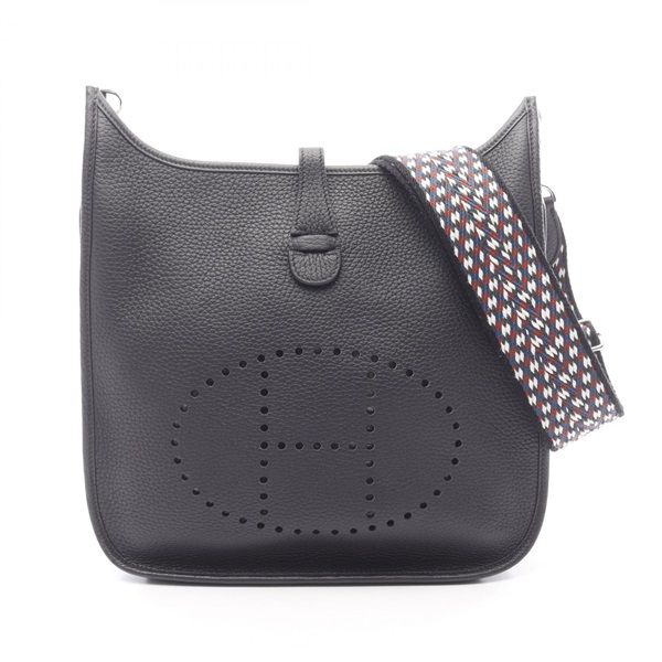HERMES Evelyne 3 PM Shoulder crossbody Bag B Taurillon Clemence Blue nuit SHW