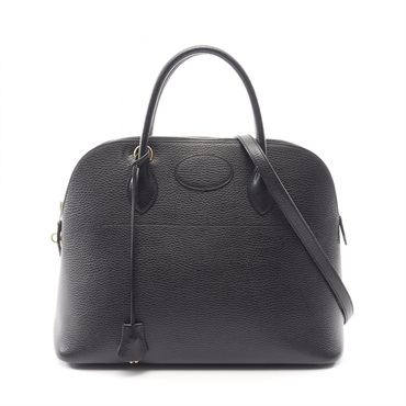 HERMES Bolide 35 shoulder Handbag X Ardennes leather Black Used GHW