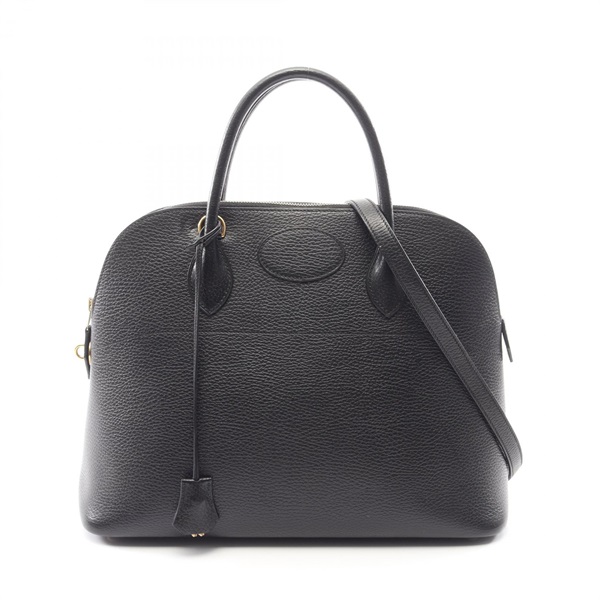 HERMES Bolide 35 shoulder Handbag X Ardennes leather Black Used GHW