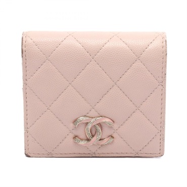 CHANEL Matelasse small wallet AP3341 Grained Calfskin leather Pink Used GHW CC
