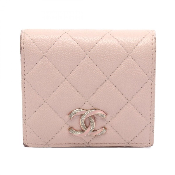 CHANEL Matelasse small wallet AP3341 Grained Calfskin leather Pink Used GHW CC
