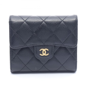 CHANEL Classic small flap wallet Tri-fold purse AP0231 Calfskin BK GHW Used