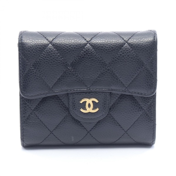 CHANEL Classic small flap wallet Tri-fold purse AP0231 Calfskin BK GHW Used