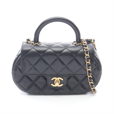 CHANEL Matelasse Top Handle chain crossbody Shoulder Bag AS4573 Lambskin BK GHW