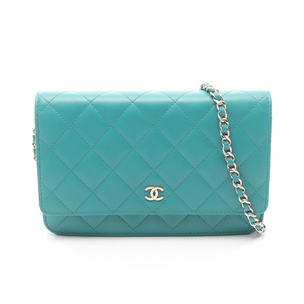 CHANEL Matelasse chain crossbody Shoulder Bag AP0250 Lambskin Green Used GHW