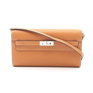 HERMES Kelly to go Shoulder crossbody Bag B Epsom Toffee Used Women SHW