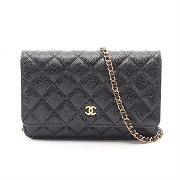 CHANEL Matelasse Shoulder chain crossbody Bag AP0250 Calfskin Black Used GHW