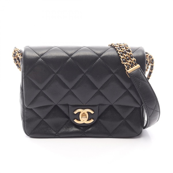 CHANEL Matelasse chain crossbody Shoulder Bag AS4637 Calfskin Black Used GHW