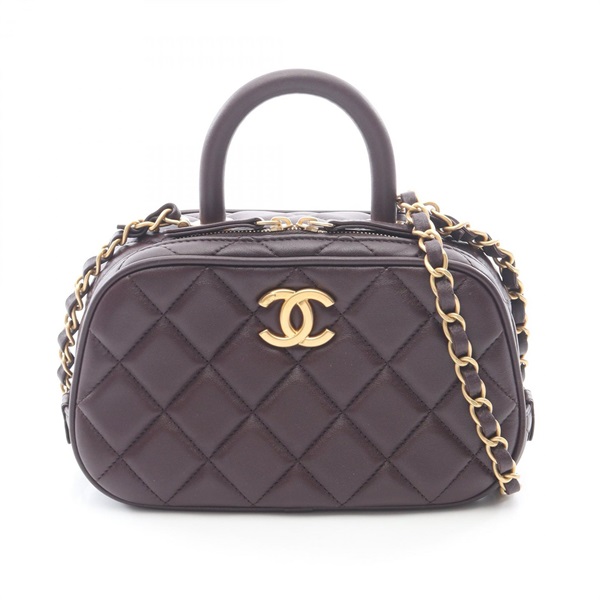 CHANEL Matelasse Mini Bowling chain crossbody Shoulder Bag AS5572 Lambskin GHW