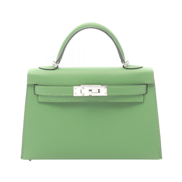 HERMES Mini Kelly 2 shoulder Handbag B Epsom Vert Yucca Used SHW