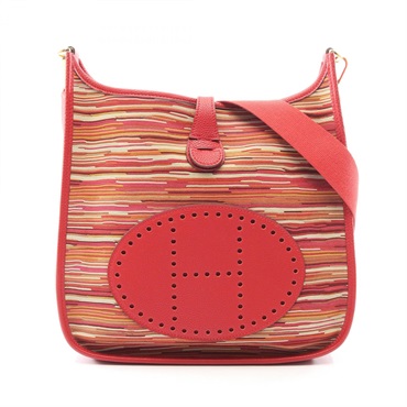 HERMES Evelyne 1 PM Shoulder Bag H Vibrato Togo leather Rouge vif Used Women GHW