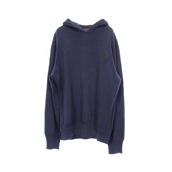 LOUIS VUITTON LV Circle Logo Knitwear Hoodie #S cotton Navy Used mens