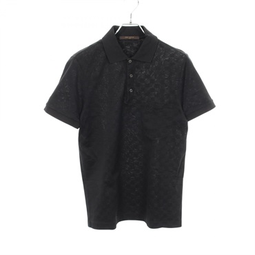 LOUIS VUITTON Logo Embroidered Damier Polo Shirt RM171Q JUV H7Y40W cotton BK #S