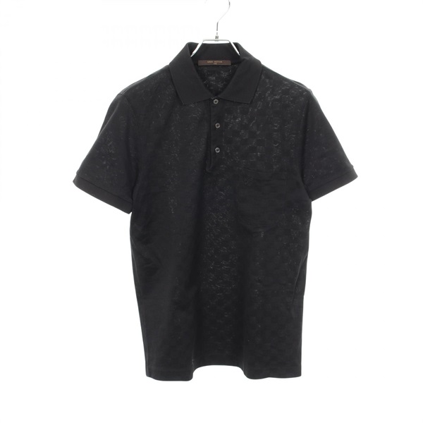 LOUIS VUITTON Logo Embroidered Damier Polo Shirt RM171Q JUV H7Y40W cotton BK #S