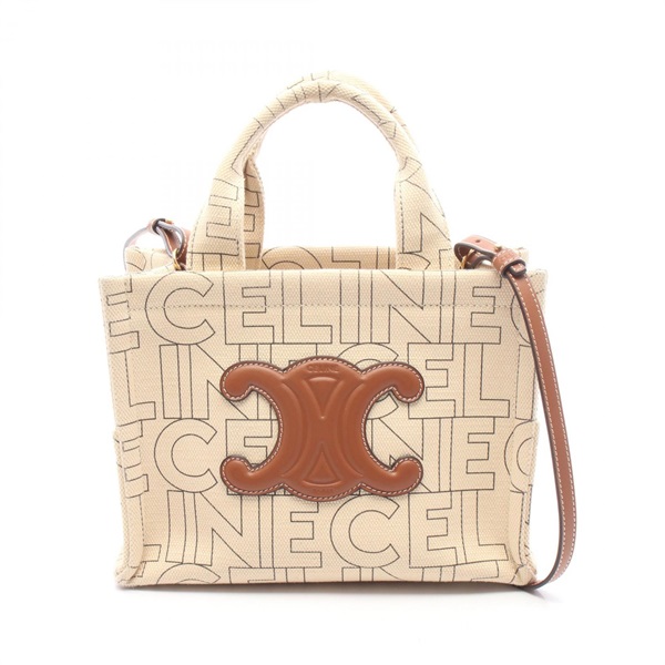 CELINE SMALL CABAS Thais Shoulder Crossbody Tote Bag 199162ERQ canvas Used