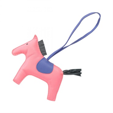 HERMES Rodeo MM harm Agneau milo leather Pink Blue Green Rose azalee Used A