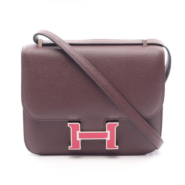 HERMES Constance 3 Mini Shoulder Bag Epsom leather Rouge sellier Used SHW Z