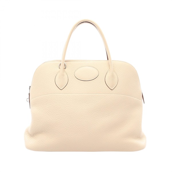 HERMES Bolide 35 Handbag M Taurillon Clemence Parchemin Used SHW