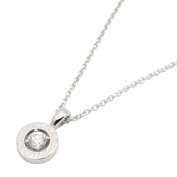 BVLGARI Bulgari Bulgari 1PD Diamond Necklace Pendant 18KWG White Gold Used Women