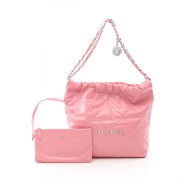 CHANEL Matelasse Chanel 22 Small Chain Shoulder Bag AS3260 leather Pink Used CC