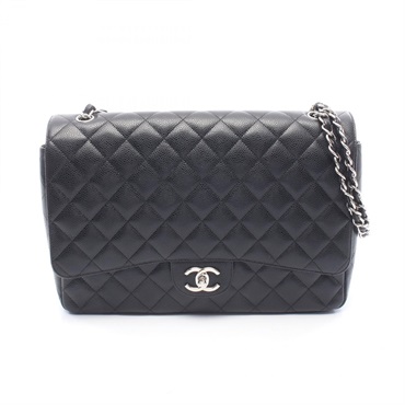 CHANEL Big Matelasse 34 Shoulder Bag A01094 Calfskin leather Black Used SHW CC