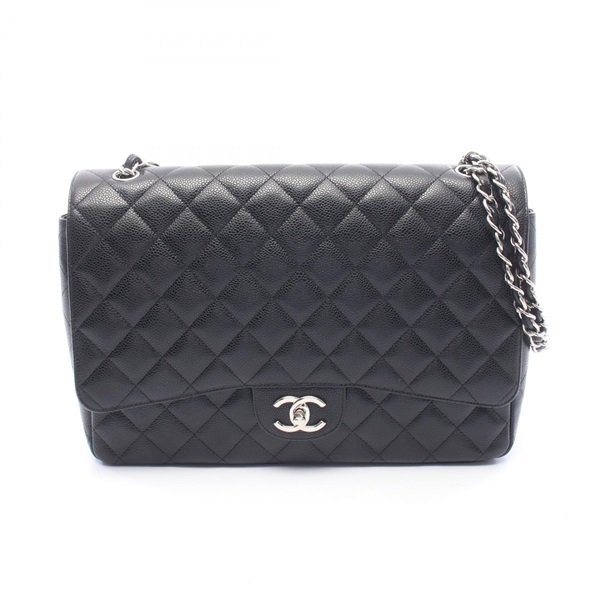 CHANEL Big Matelasse 34 Shoulder Bag A01094 Calfskin leather Black Used SHW CC
