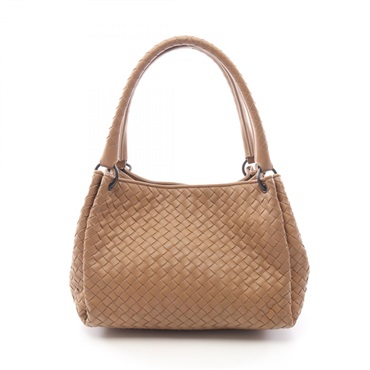 BOTTEGA VENETA Intrecciato Parachute Tote Bag 428047 leather Brown Used Women